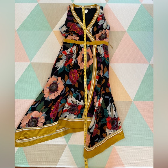 Anthropologie Maeve Botanica Faux Wrap Midi Dress Size 8 - Picture 9 of 11